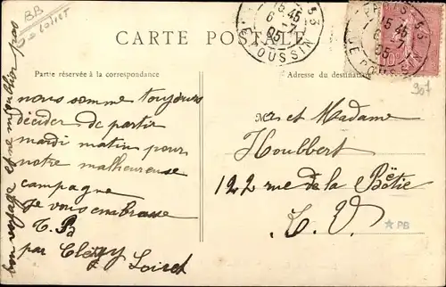 Ak Jouy le Potier Loiret, Cléry Loiret, Château de Villefalier