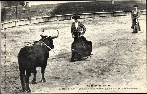 Ak Corrida de Toros, Espada el toro, Igualando, Preparando para matar, Stierkampf