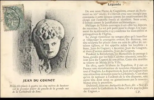 Ak Sens Yonne, Cathedrale de Sens, Jean du Cognot, Legende