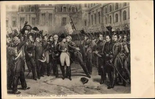 Künstler Ak Fontainebleau Seine et Marne, Les Adieux, Napoleon, 1814
