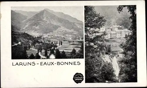 Ak Laruns Eaux Bonnes Pyrénées Atlantiques, Blick auf den Ort