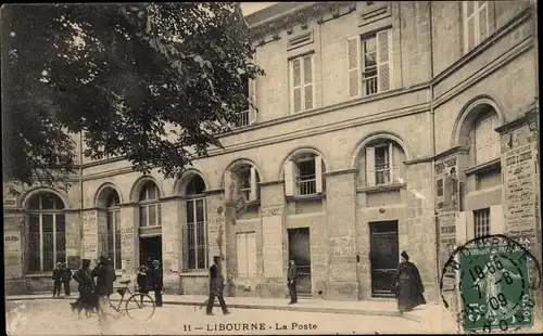 Ak Libourne Gironde, La Poste