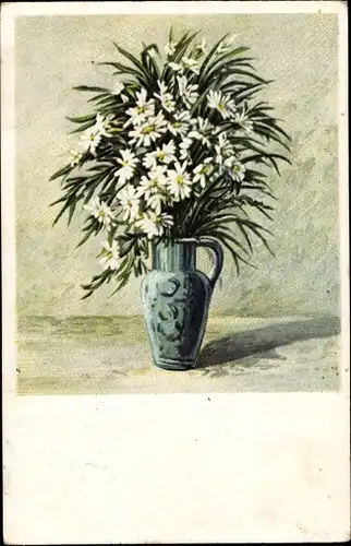 Künstler Ak Werner, Blumenstück, Weiße Blumen in einer Vase, Luftfahrerdank