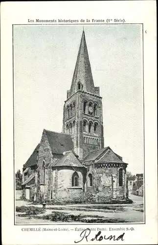 Ak Chemillé Maine et Loire, Eglise Notre Dame