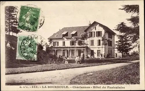 Ak La Bourboule Puy de Dôme, Charlannes, Hôtel du Funiculaire