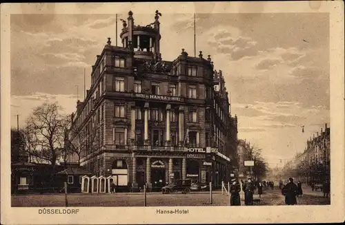 Ak Düsseldorf am Rhein, Hansa Hotel, Außenansicht