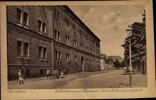 Ak Germersheim am Rhein, Zollernkaserne und Hauptstraße