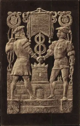 Ak Nürnberg in Mittelfranken, Denkmal, 8. Deutsches Sängerfest 1912