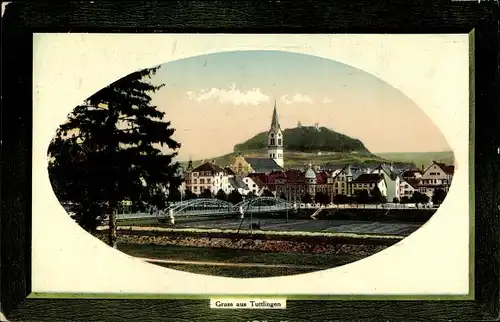Passepartout Ak Tuttlingen Baden Württemberg, Blick auf den Ort