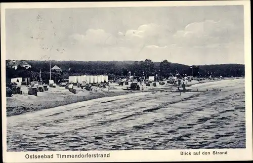 Ak Ostseebad Timmendorfer Strand, Blick auf den Strand, Strandkörbe, Meer