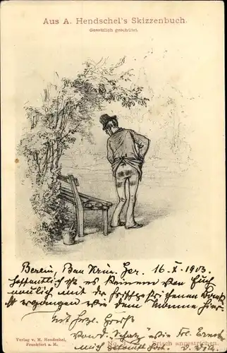 Künstler Ak Hendschel, Albert, Frisch angestrichen