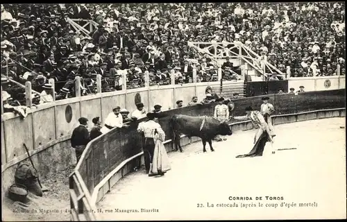 Ak Corrida de Toros, La Estocada, Stierkampf