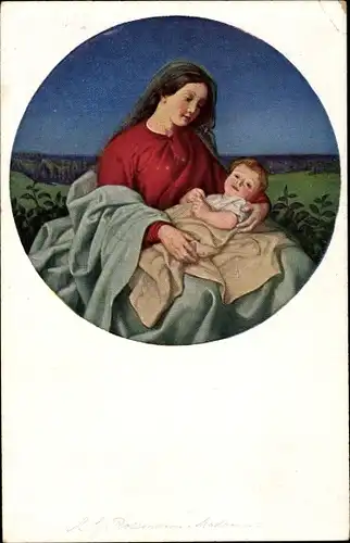 Künstler Ak Roßmann, M. G., Madonna mit Kind