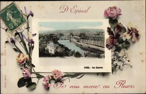 Ak Épinal Lothringen Vosges, Vue générale