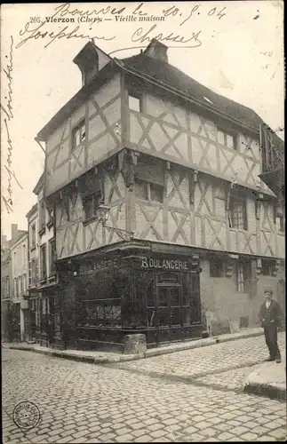 Ak Vierzon Cher, Vieille maison, Boulangerie