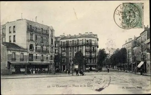 Ak Clamart Hauts de Seine, Place de la Gare