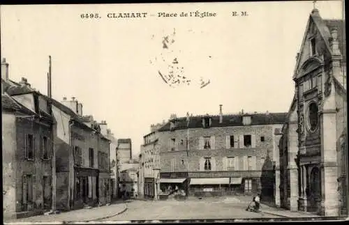 Ak Clamart Hauts de Seine, Place de l´Église