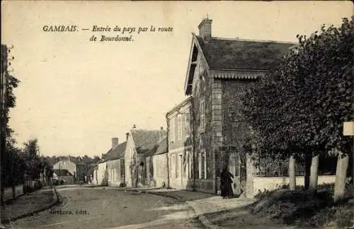 Ak Gambais Yvelines, Entrée du Pays par la Route de Bourdonné