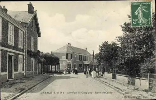 Ak Gambais Yvelines, Carrefour de Goupigny, Route de Condé