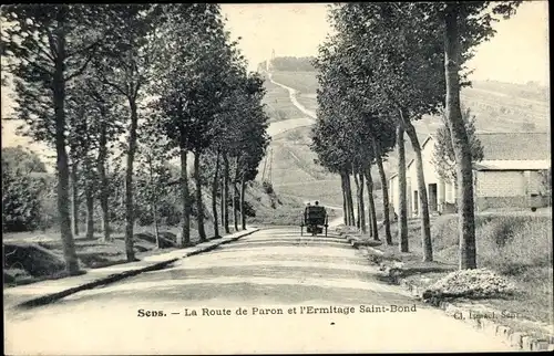 Ak Sens Yonne, Route de Paron et l´Ermitage Saint Bond