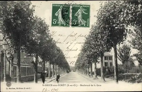 Ak Saint Brice sous Forêt Val d’Oise, Boulevard de la Gare