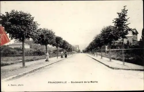 Ak Franconville Val d Oise, Boulevard de la Mairie