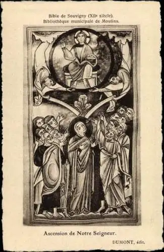 Ak Souvigny Allier, Bible XIIe siecle, Ascension de Notre Seigneur, Bibel