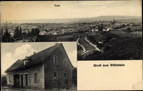 Ak Wöllstein in Rheinhessen, Panorama, Wohnhaus