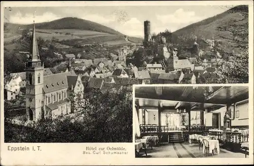 Ak Eppstein im Taunus, Hotel zur Oelmühle, Außenansicht, Speisesaal