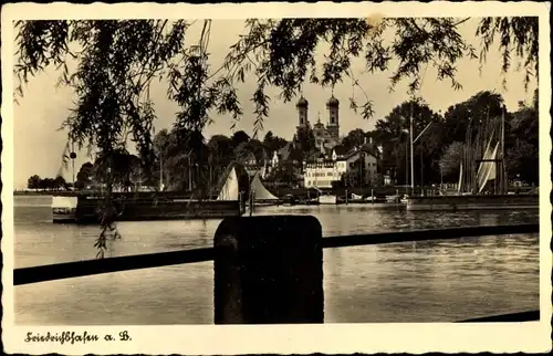 Ak Friedrichshafen am Bodensee, Panorama vom Deich