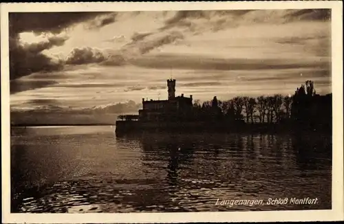 Ak Langenargen Baden Württemberg, Schloss Montfort, Panorama am See