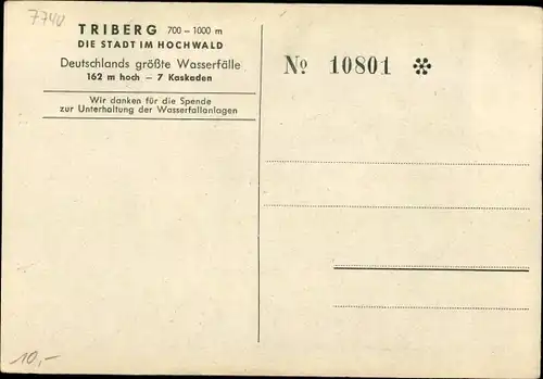 Litho Triberg im Schwarzwald, Wasserfälle