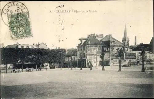 Ak Clamart Hauts de Seine, Place de la Mairie