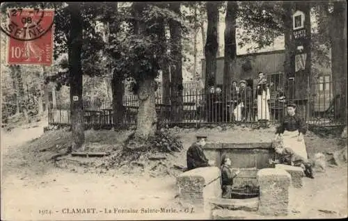 Ak Clamart Hauts de Seine, La Fontaîne Sainte Marie