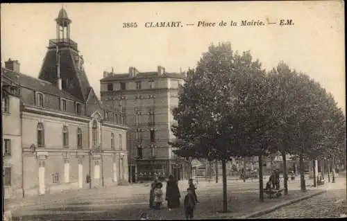 Ak Clamart Hauts de Seine, Place de la Mairie