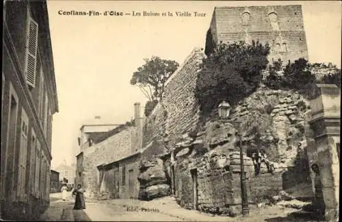 Ak Conflans fin d´Oise, Les Ruines de la Vieille Tour