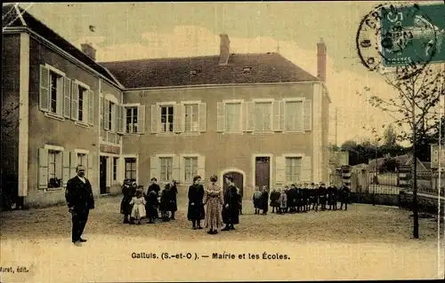 Ak Galluis Yvelines, Mairie et Écoles
