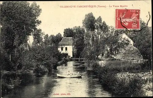 Ak Villeneuve L'Archevêque Yonne, Le Vieux Moulin