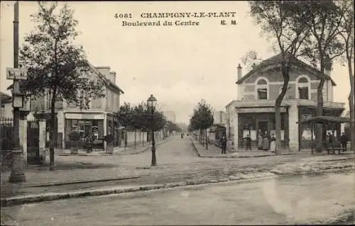Ak Champigny-le-Plant Val-de-Marne, Boulevard du Centre