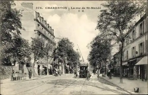 Ak Charenton Val de Marne, Rue de Saint Mandé