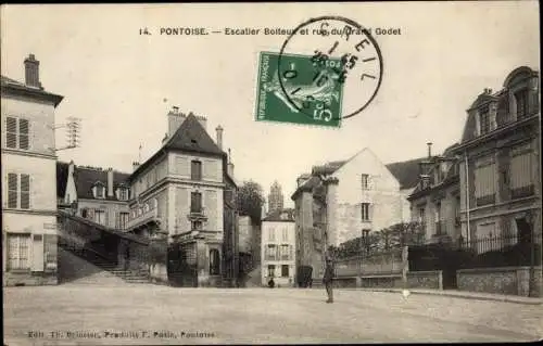 Ak Pontoise Val d'Oise, Ecalier Boiteux, Rue du Grand Godet