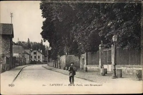 Ak Taverny Val d'Oise, Rue de Paris, vers Bessancourt