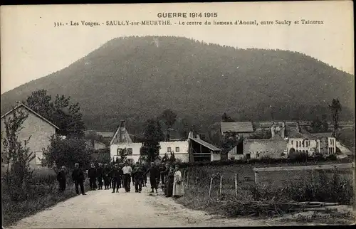 Ak Le Saulcy Vosges, Le Centre du Hameau d'Anozel