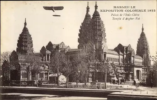 Ak Marseille Bouches du Rhône, Exposition Coloniale 1922, Palais de l´Indo-Chine, Temple d´Angkor