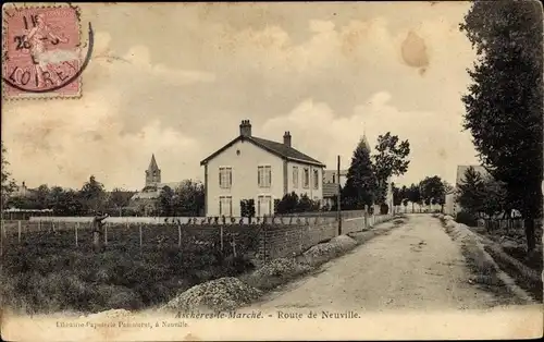 Ak Aschères-le-Marché Loiret, Route de Neuville