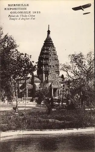 Ak Marseille Bouches du Rhône, Exposition Coloniale 1922, Palais de l´Indo-Chine, Temple d´Angkor