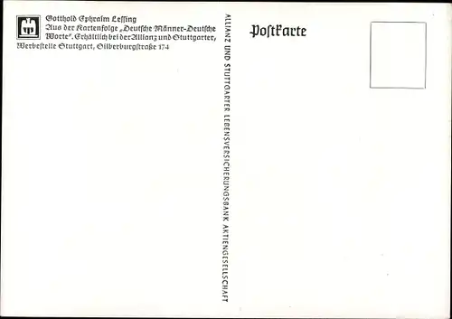 Künstler Ak Gotthold Ephraim Lessing, Für wohlgeratene Kinder können Eltern nicht zuviel tun