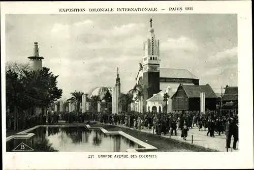 Ak Paris, Exposition Coloniale Internationale 1931, Grande Avenue des Colonies