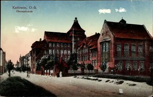 Ak Katowice Kattowitz Schlesien, Oberrealschule
