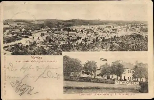 Ak Werden Essen im Ruhrgebiet, Restaurant Pastoratsberg, Inh. L. Scheidtmann, Panorama
